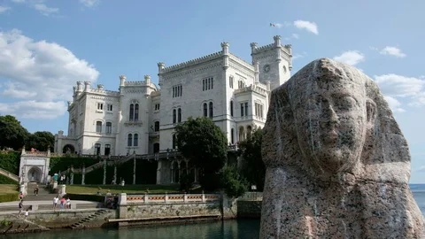 Miramare Castle sphinx Stock Footage 81773560