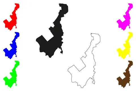 Miri city (Malaysia) map vector illustration, scribble sketch Bandaraya Miri  스톡 일러스트