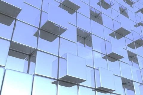 Mirror abstract background with box 3D illustration Stock Illustration