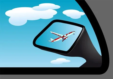 Mirror and airplane Stock Illustration
