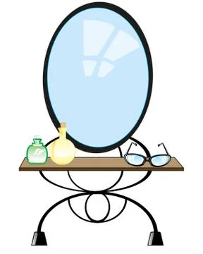 Mirror and shelf Stock Illustration