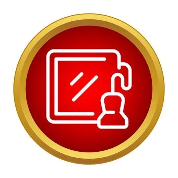 Mirror and spray bottle cleaning line icon Stock Illustration