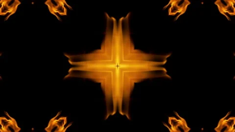 Mirror animation torch fire from bottom ... | Stock Video | Pond5