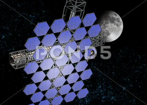 Mirror array in space, artwork Stock Illustration