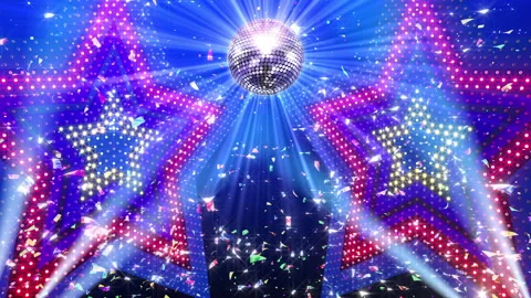 Mirror Ball 21c LED Wall 5 Star Fb1 Stock Footage 165774533