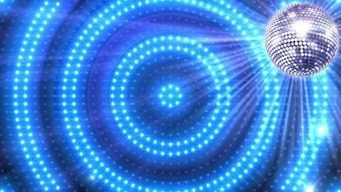 Mirror Ball 21c LED Wall 5 Circle Fa2 Stock Footage 165793048