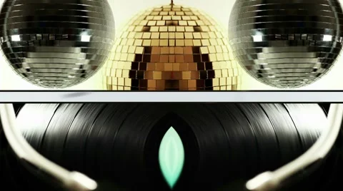 Mirror ball and disc compostition Stock Footage 8806803