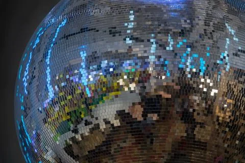 Mirror ball on a dark background Foto stock