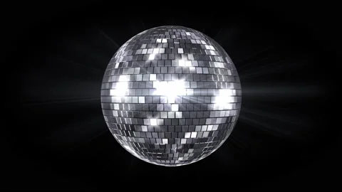 Mirror Ball Disco Club Dance Floor Glitter 21S Silver FA Stock Footage