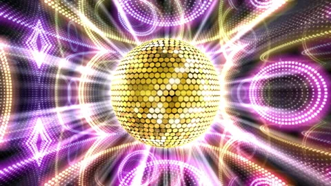 Mirror Ball LED Room Disco Club Dance Party 21c 1C AaR1 Stock-Footage 166166065