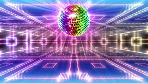 Mirror Ball LED Room Disco Club Dance Party 21c 2B CaF3 Stock Footage 166223915