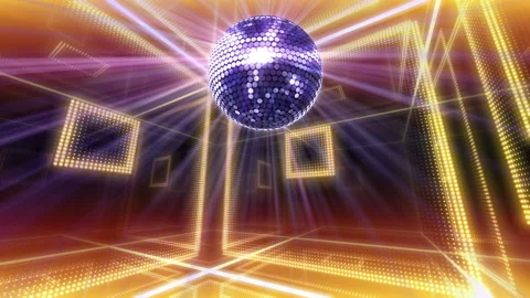 Mirror Ball LED Room Disco Club Dance Party 21c 2B BbF1 Stock Footage 166226445