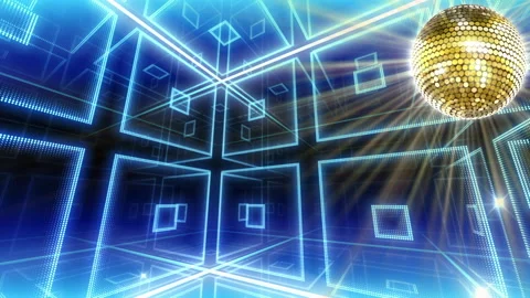 Mirror Ball LED Room Disco Club Dance Party 21c 2B BbF2 Stock Footage 166227057