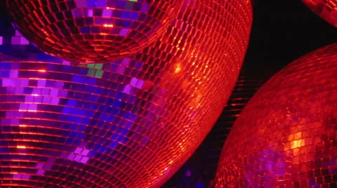 Mirror balls reflect rays of colored lights. Stock-Footage 59774456