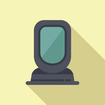 Mirror bar code scanner icon flat vector. Matrix bar Illustrazione stock