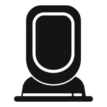 Mirror bar code scanner icon simple vector. Matrix bar Stockillustratie