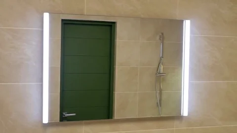 The mirror in the bathroom Stock Footage 69147147