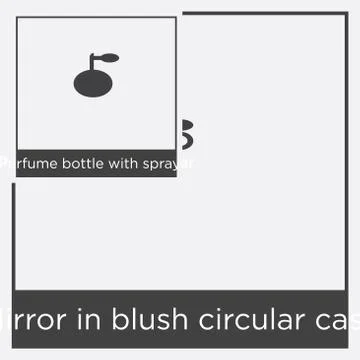 Mirror in blush circular case icon isolated on white background Illustrazione stock