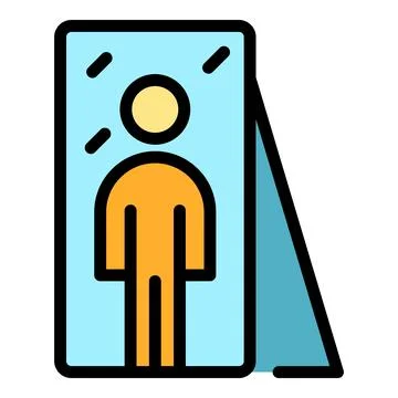Mirror body fat icon vector flat Illustrazione stock