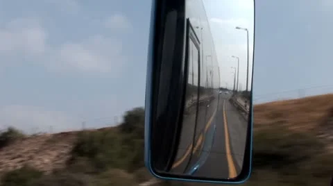 Mirror in the Bus Stock Footage 8911668