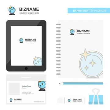 Mirror  Business Logo, Tab App, Diary PVC Employee Card and USB Brand Station Stock Illustration