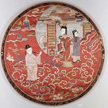 Mirror Case with Lunar Scene 19th century China Chang , who stole the elixi.. Stock Photos