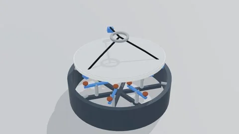 Mirror cell optics astro 3d loop white background 3D animation seamless loop Video stock 341850365