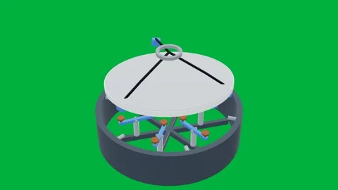 Mirror cell optics astro 3d loop green screen Video stock 342915410