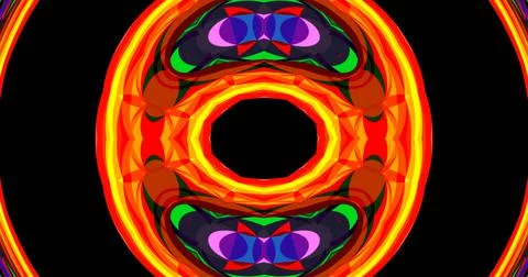 Mirror Circle Circular Abstract Groovy Retro Pattern Background Stockillustratie