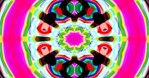 Mirror Circle Circular Abstract Groovy Retro Pattern Background イラスト素材