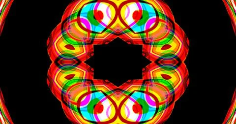 Mirror Circle Circular Abstract Groovy Retro Pattern Background イラスト素材