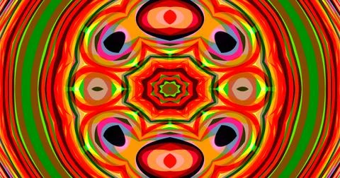 Mirror Circle Circular Abstract Groovy Retro Pattern Background Stockillustratie