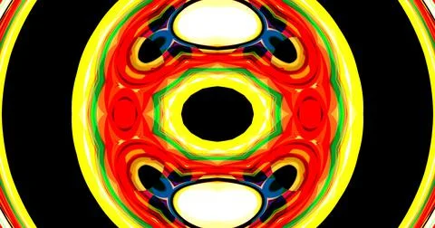 Mirror Circle Circular Abstract Groovy Retro Pattern Background イラスト素材