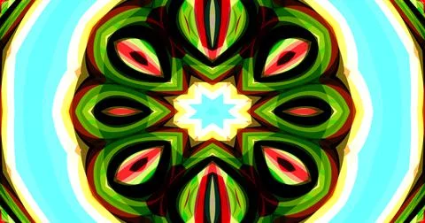 Mirror Circle Circular Abstract Groovy Retro Pattern Background イラスト素材