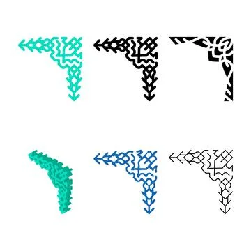 Mirror decoration corner color multipack icon vector Stock Illustration