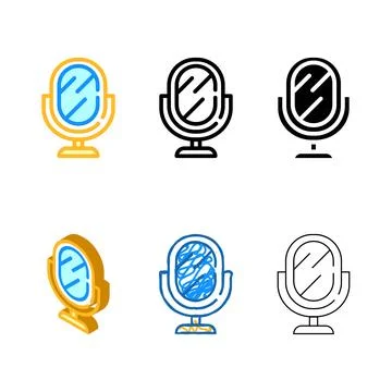 Mirror designs accessory color icon vector isolated Stock Illustration