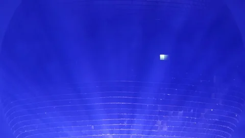 Mirror disco ball close up in multicolored strobe Stock Footage 93899005