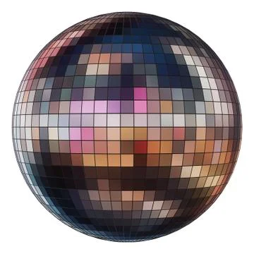 Mirror disco ball on a white background Illustrazione stock