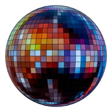 Mirror disco ball on a white background Stock Illustration
