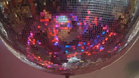 Mirror disko ball spinning Stock Footage 84466834