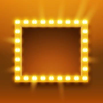 The mirror in the dressing room. Make up mirror with light bulbs Illustrazione stock