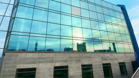 Mirror facade of the building Stock Footage 244026712