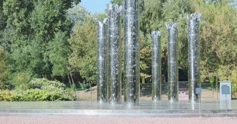Mirror Field, an installation in the Babi Yar tract in Kiev, commemorating the 動画素材 254325864