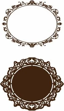 Mirror frame design Laser cut cnc panel design for metal, wooden room divider. Stock Illustration