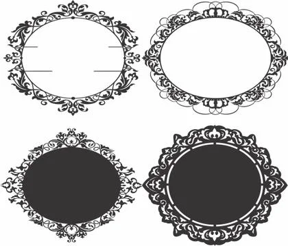 Mirror frame design Laser cut cnc panel design for metal, wooden room divider. Stock Illustration