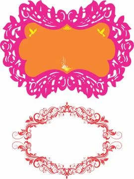 Mirror frame design Laser cut cnc panel design for metal, wooden room divider. イラスト素材