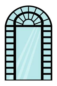 Mirror framed in a geometric arch Illustrazione stock