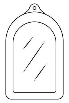 Mirror. Hanging bathroom accessory. Three glares on glass. Vector. 库存插图