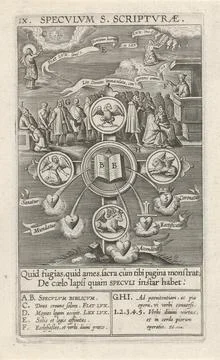 Mirror of the Holy Scriptures; Specvlvm S. Scriptvrae; Twelve mirrors with... Foto stock