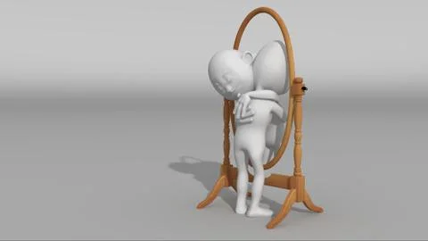 Mirror hug white Illustrazione stock